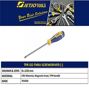 Obeng (-) 8x250mm JETJO TOOLS 701054 /TPR Go-Thru Screwdriver LAKONI PRO