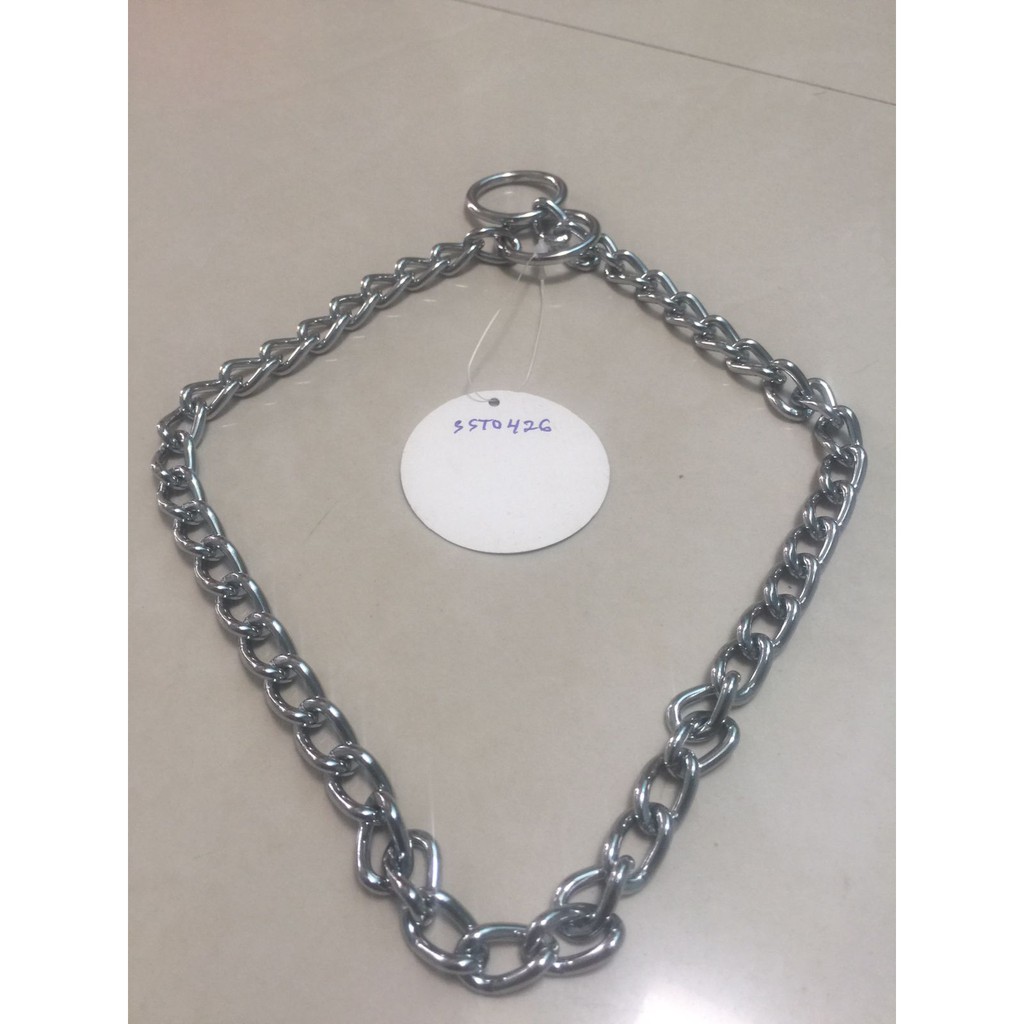 Rantai Leher Anjing Stainless Long Link Choke Chain Diameter 4mm