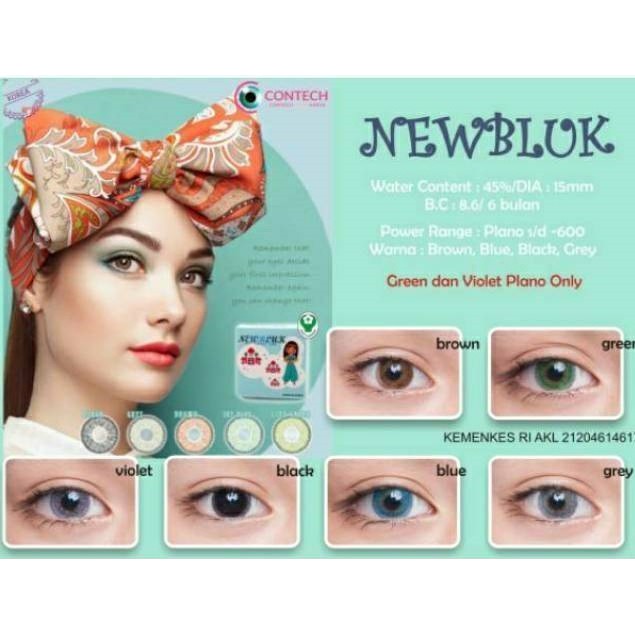 SOFTLENS MINUS DAN NORMAL NEWBLUK VIOLET 15mm (0.00 sd -6.00) GRATIS TEMPAT SOFLEN