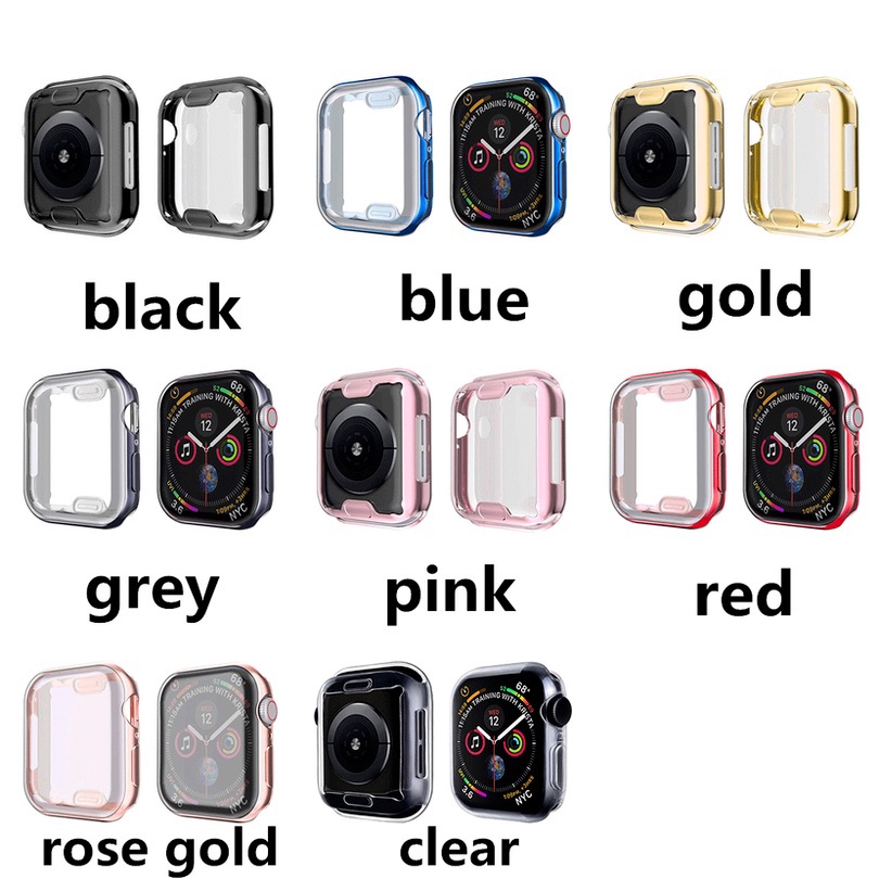 For Apple Watch Series SE6 5 4 3 2 1 iWatch Cocok Untuk 42 38 40 44 mm 360 ultra-Tipis TPU Pelindung Layar