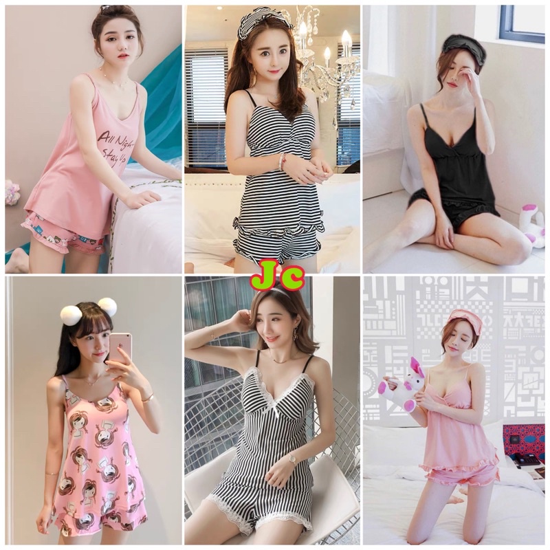 JC- Tank Bra premium Import / Piyama kensi Bra / Piyama tanktop bra murah