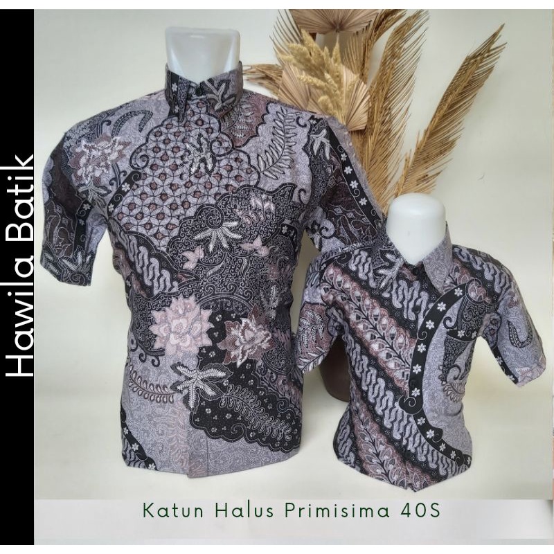 Couple Batik Ayah Anak Katun Premium Ungu