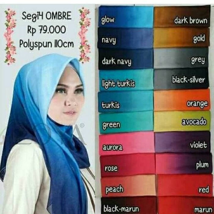 Hijab Kerudung Segi Empat Ombre Scarf ZOYA Original