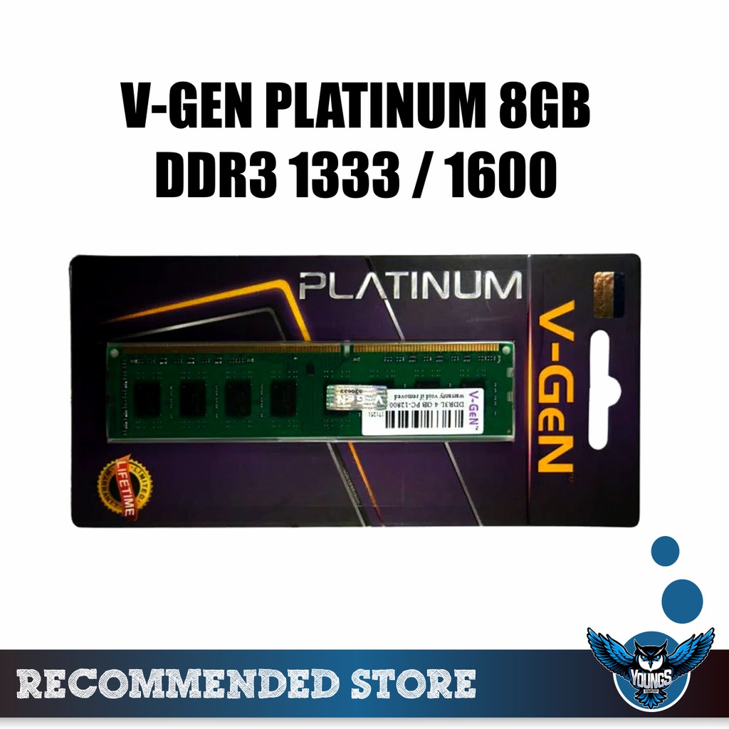 Ram PC V-Gen Platinum DDR3 8GB 1333/1600 (Longdimm) Vgen PC 12800