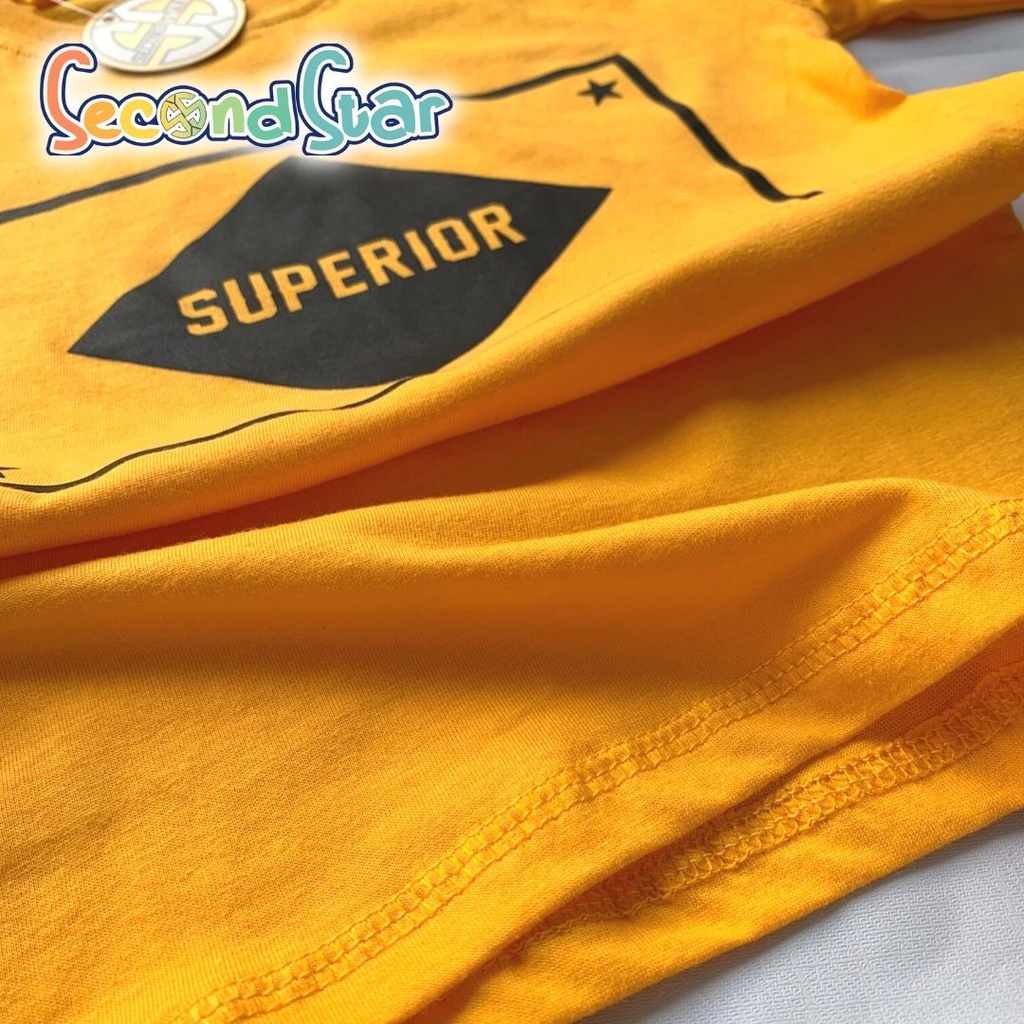 Secondstar baju anak laki laki perempuan unisex Kaos oblong lengan panjang warna kuning kuning mas 1-8 tahun