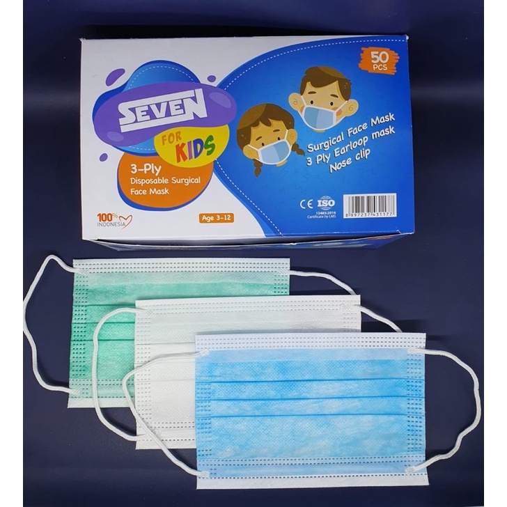Masker Anak Seven 3ply isi 50 pcs