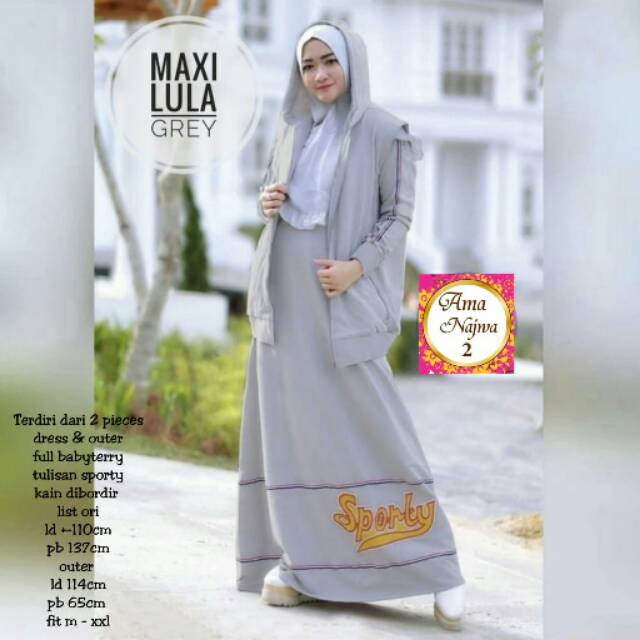 Maxi Lula terdiri dari 2 pieces dress dan outer mat baby Terry fit xl