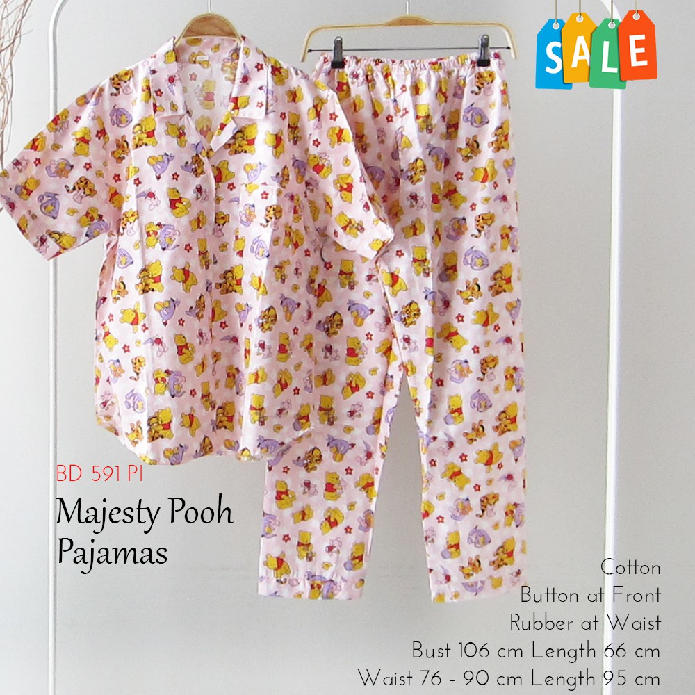 Setelan Baju Rumah Baju Tidur Piyama Wanita - Majesty Pooh Pajamas