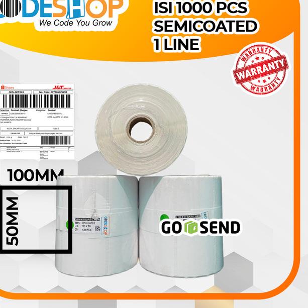 

☀ LABEL BARE 100 X 50 1 LINE KERTAS STIKER LABEL SEMICOATED 100X50 ➨