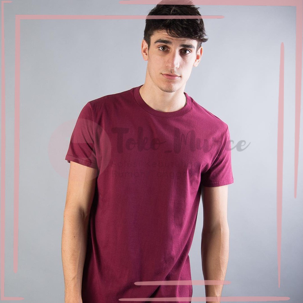 Kaos Polos Pria New States Apparel Maroon | Kaos Polos Merah Marun