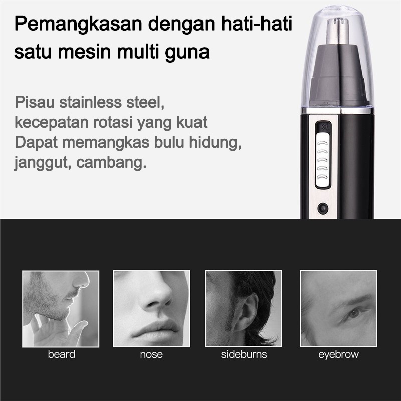 ITS Pemangkas Rambut Hidung Profesional 3In1 Original KEMEI 6631 Alat Cukur / Pencukur Kumis Jenggot Dan Bulu Hidung