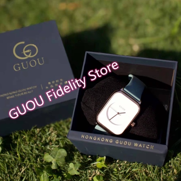 【Ready】100%ORI【COD】【GUOU Watch 】Jam tahan air  2022 Baru Jelly Desain Kecil Square Watch Waterproof Women's Watch Wanita Jelly menonton tali karet wanita menonton Korea menonton fashion women's Watch-3