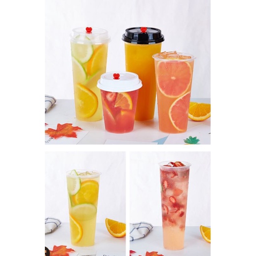 CUP PP INJECT (25) INJECTION 700ML HARGA PACK GELAS PLASTIK BOBA MINUMAN BENING KUAT TAHAN LAMA 24OZ