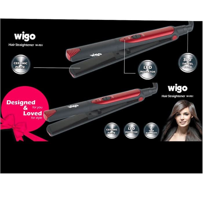 Hair Straightener wigo W-901 / catokan rambut Lurus temperatur suhu ionic Elektric Straightener Prof