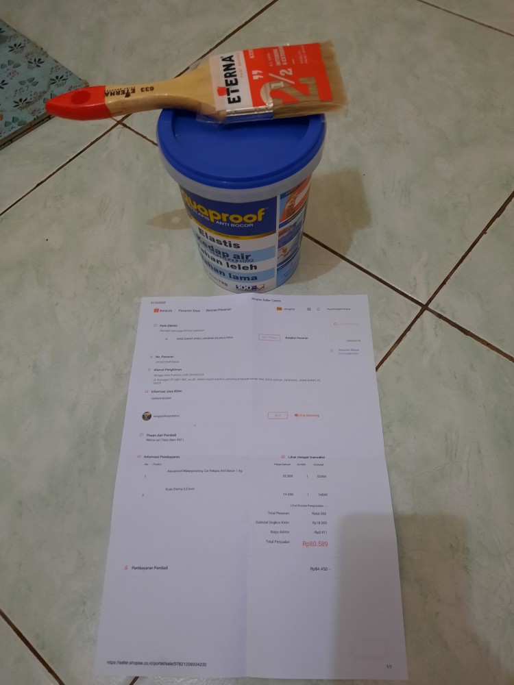 Aquaproof Waterproofing Cat Pelapis Anti Bocor 1 Kg