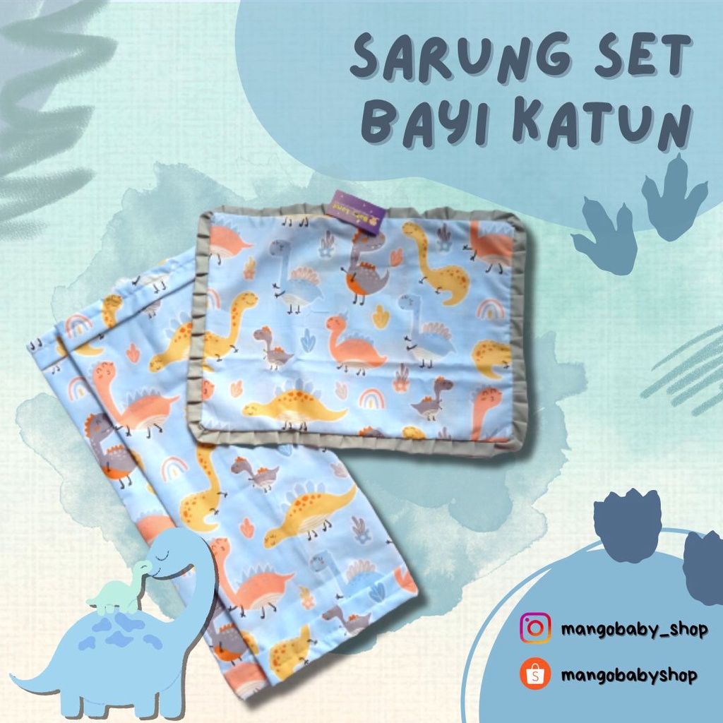 Sarung set bantal guling bayi babyland bahan katun