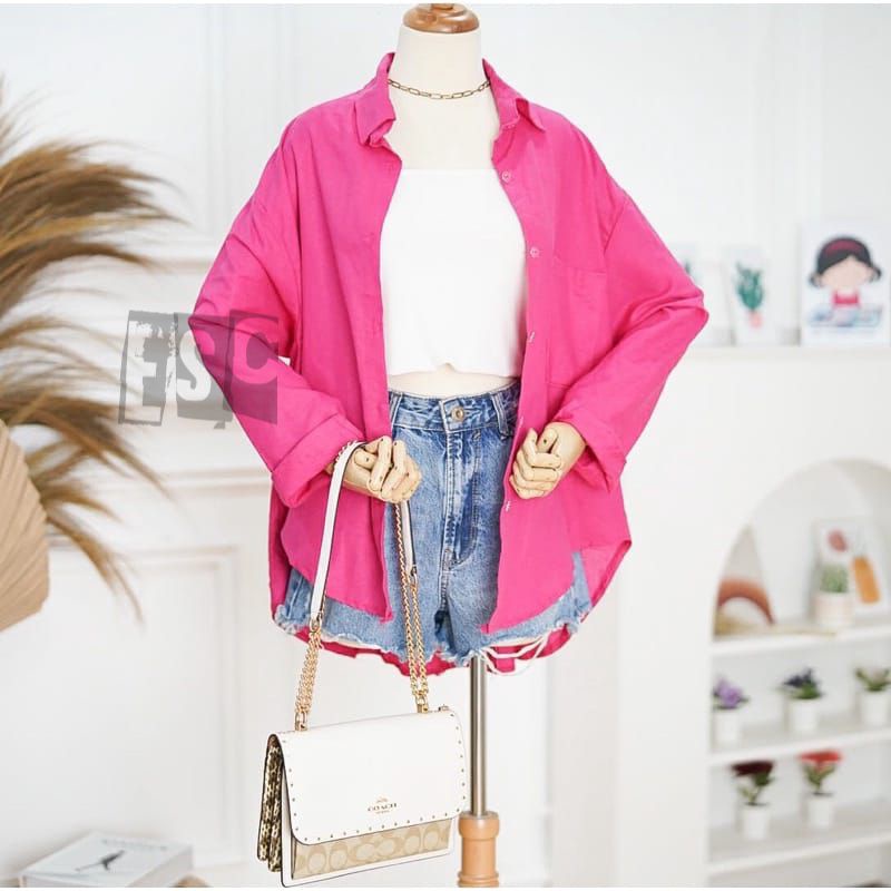 kemeja wanita oversized shirt Olivia shirt