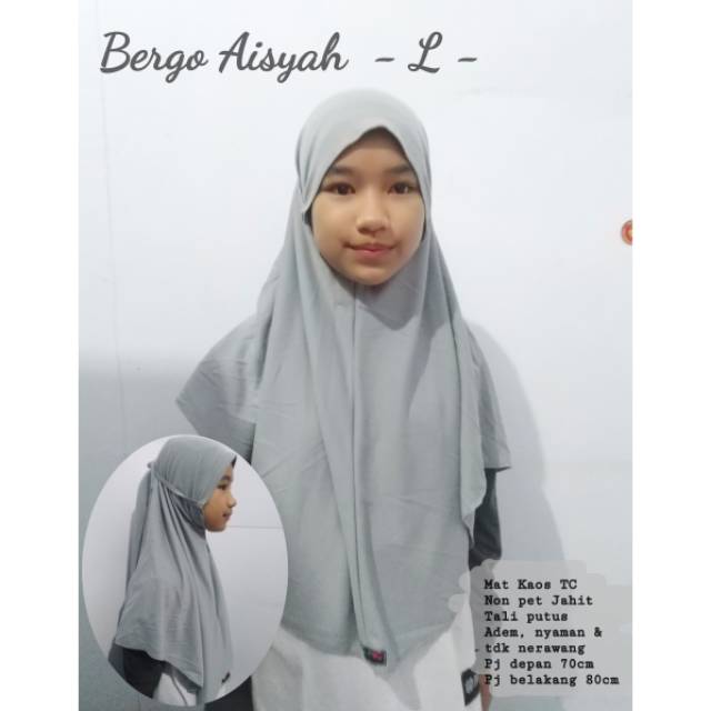 Bergo Aisyah Kaos daily hijab by pelangi - Size L