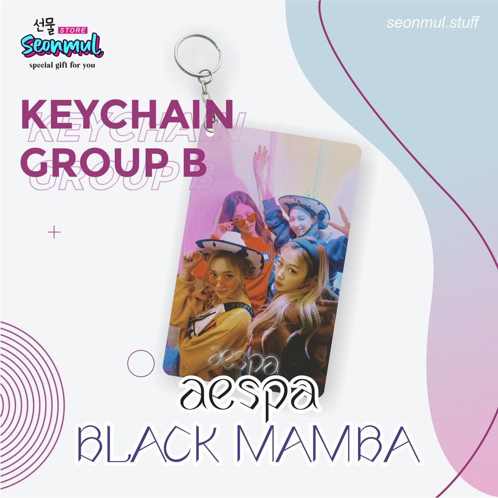 GANTUNGAN KUNCI KPOP / KEYCHAIN TRANSPARAN CARD AESPA - BLACK MAMBA