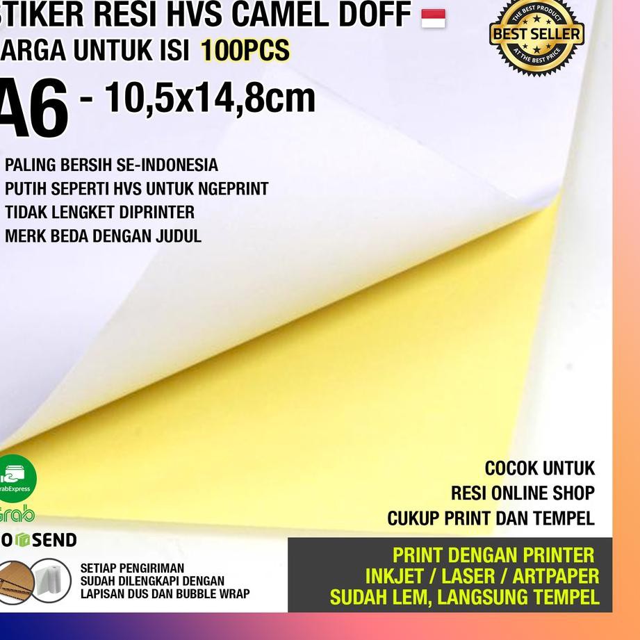 

Max Sale,, [A6 - PAKET 100 LEMBAR] STICKER RESI SHOPEE CAMEL ORIGINAL PUTIH POLOS