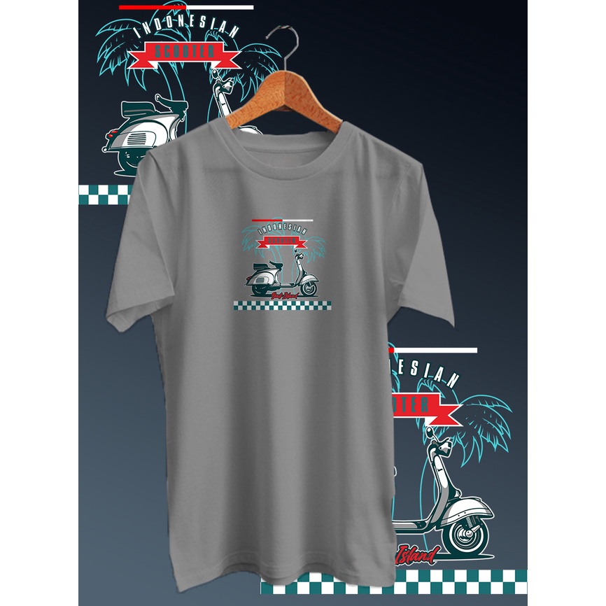 KAOS DISTRO PRIA COTTON COMBED 30S DEPAN /TSHIRT GAMBAR DIGITAL FULLPRINT INDONESIAN SCOOTER NECK/LENGAN PENDEK