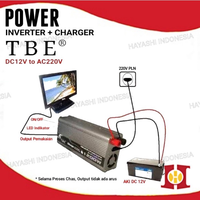 TBE Power Inverter Charger DC 12V T0  AC 220V 500 660 1000 1200 Watt