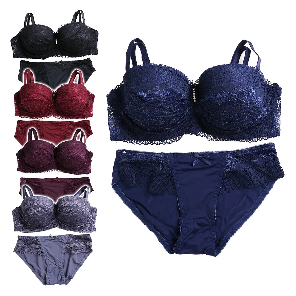 Bra setelan celana dalam wanita bh kawat set cd transparan sexy berkawat pushup push up SC 1732 Set