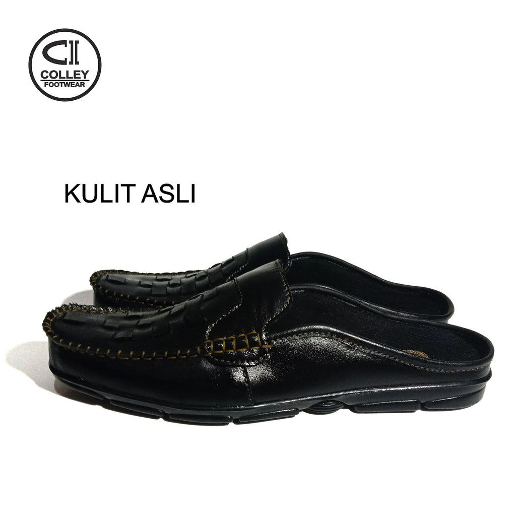 COD - SEPATU BUSTONG ANYAM PRIA 100% KULIT ASLI / LOAFERS / CASUAL LEATHER SHOES CCN-B.SMK-023