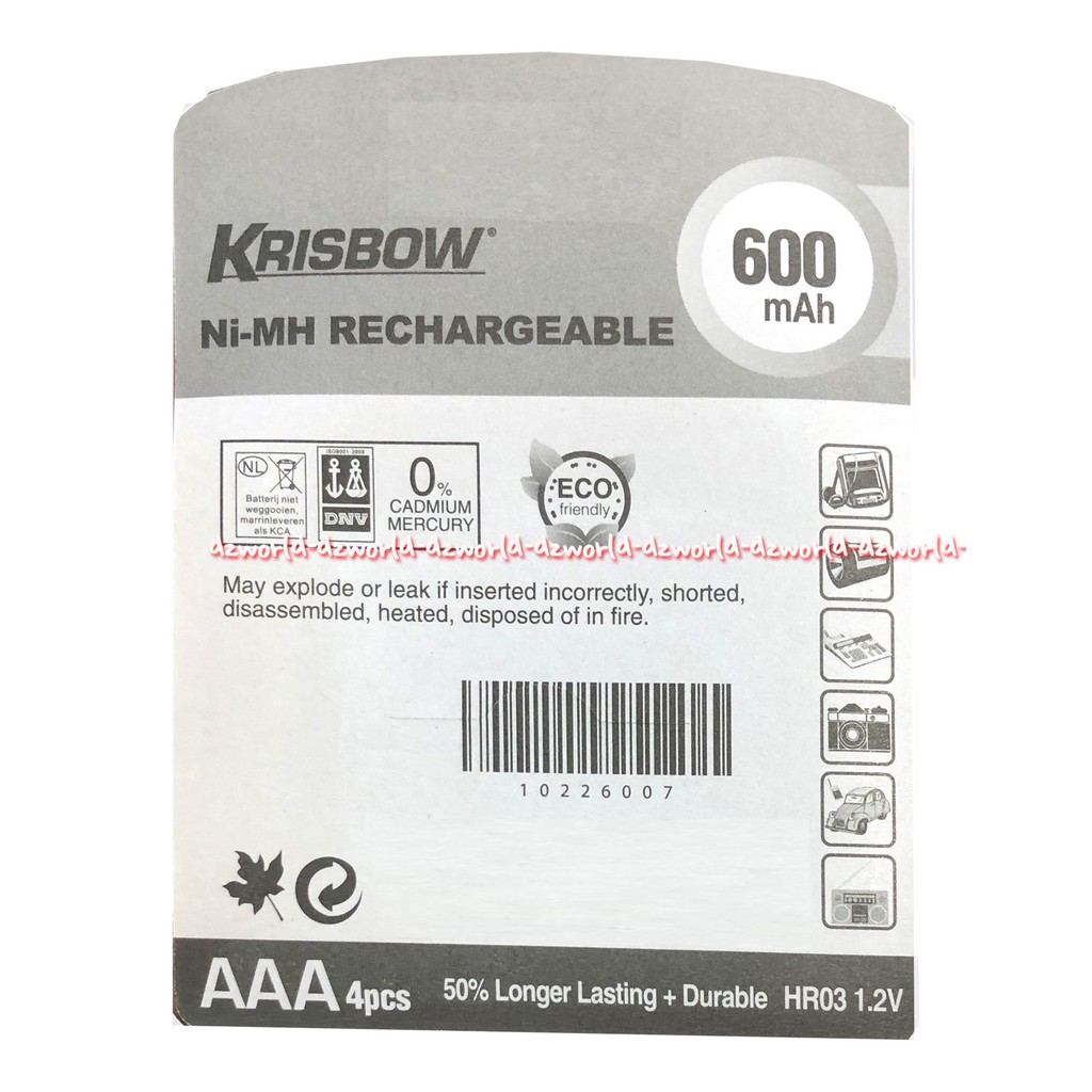 Krisbow Ni MH Rechargeable 600AH Baterai AAA 4Pcs Batrai Bisa Di Charge Ulang Dipakai Berkali Kali A3 Battery AAA Baterai Kecil Batrai Remote