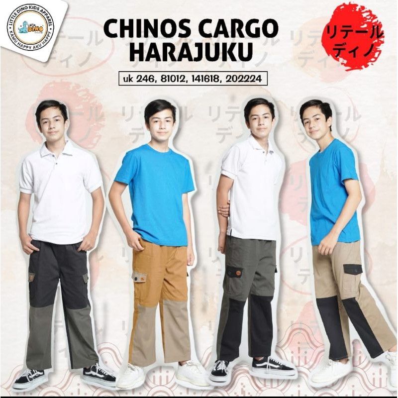 Littledino Chinos Anak Cargo 1 - 15 Harajuku