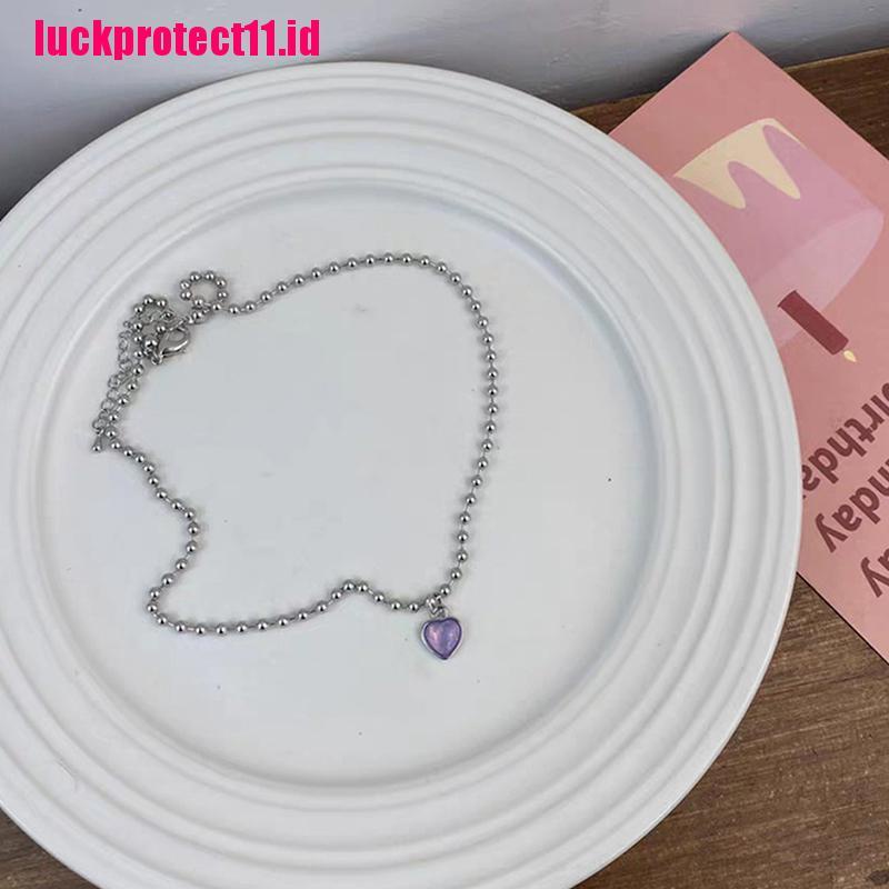 Kalung Rantai Dengan Liontin Bentuk Hati Untuk Wanita