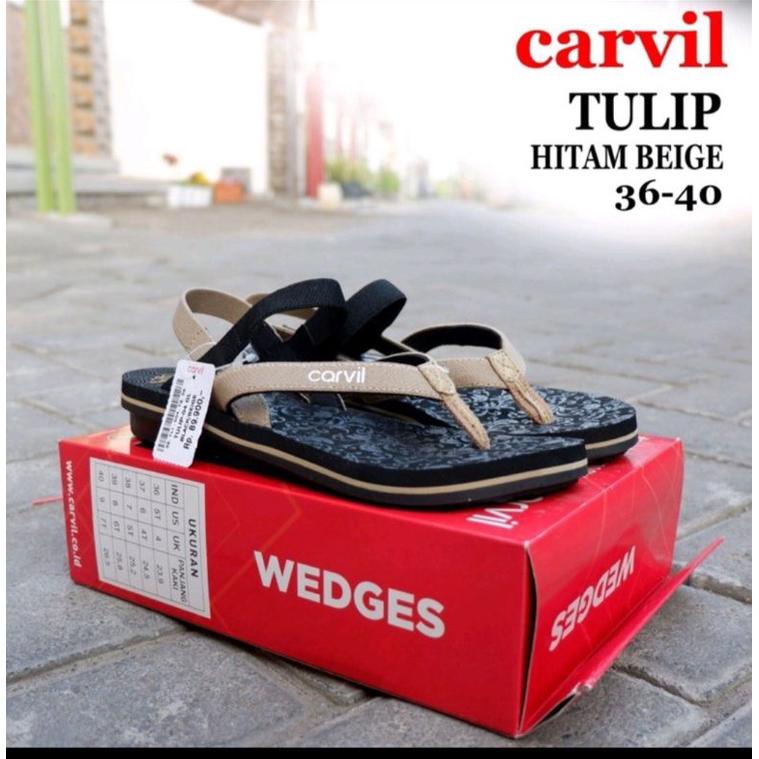 Sandal Gunung Wanita Carvil Tulip - 04 GL Merah | Beige | Tosca Original 100%