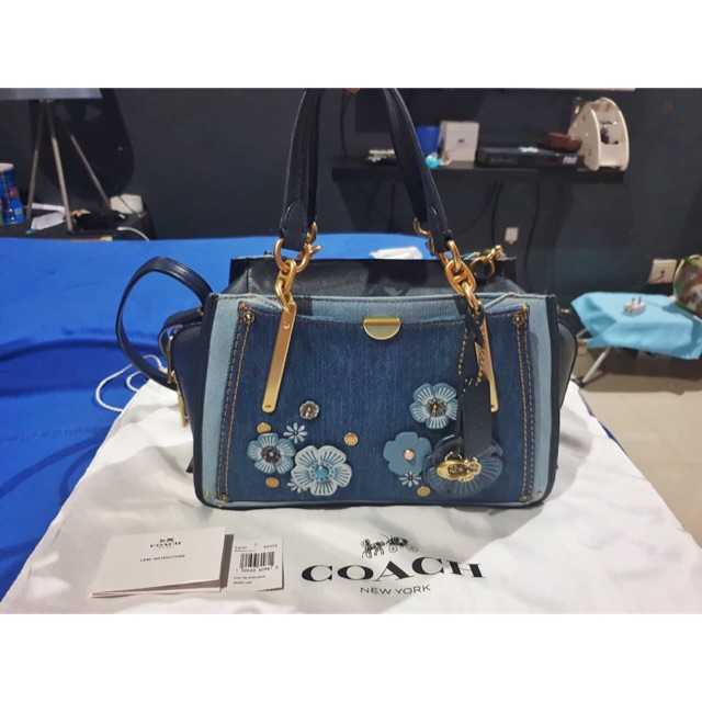 Preloved Coach Dreamer with Tea Rose Denim Brass