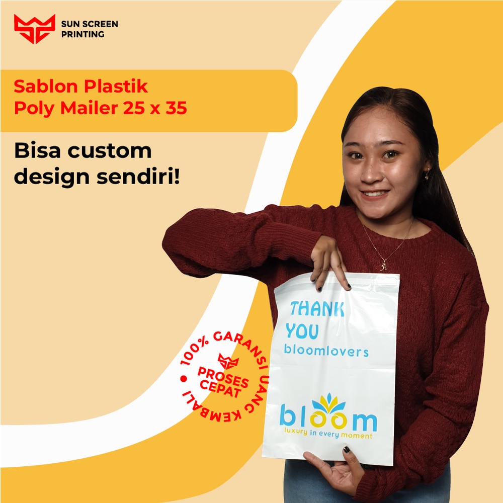 Plastik Polymailer Custom Sablon Packing Olshop 25x35 Free Design COD