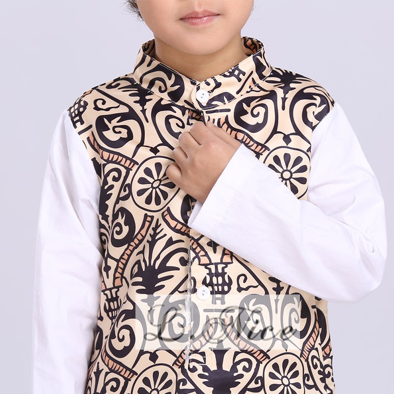 Setelan Baju Koko Anak Cowok Motif Batik Set 2in1 (top, celana)