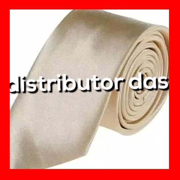 Dasi Panjang Pria Polos Cream Muda Slim 2 Inch dan 3 inch ready stok