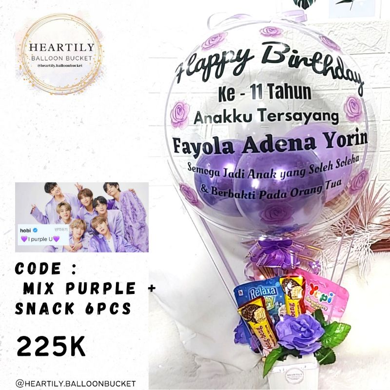 [READY JAKARTA 1HARI JADI] Buket Balon Balloon Bucket Balon Wisuda Snack Balloon Bucket Bunga Snack