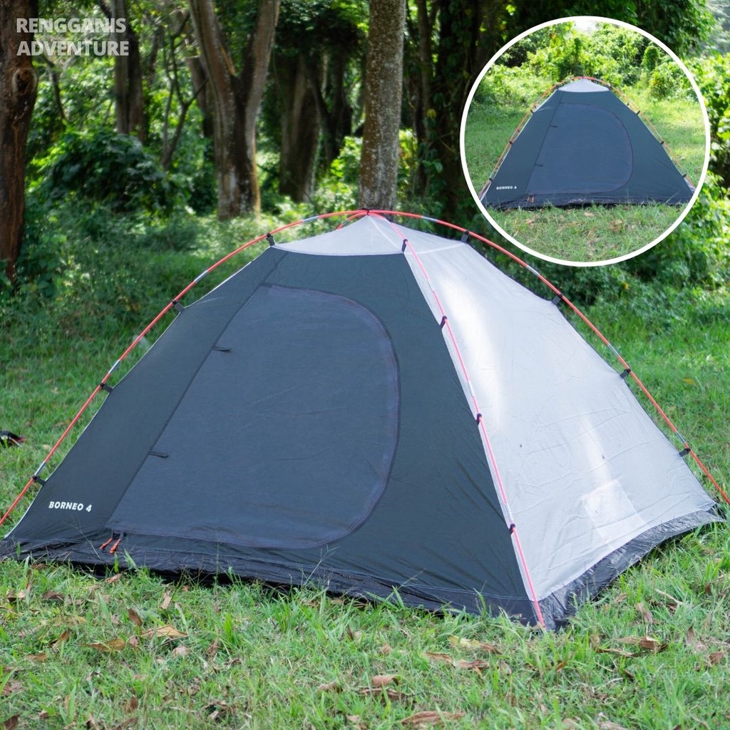 Tenda Camping Java 4 Pro Borneo 4 Orang Frame Fiber Tendaki NSM 4 Orang Kapasitas 4 - 5 Orang