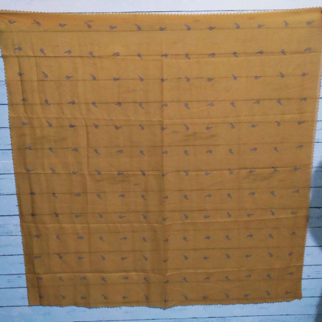 HIJAB SEGIEMPAT  LASER CUT MOTIP AKSARA-mustard