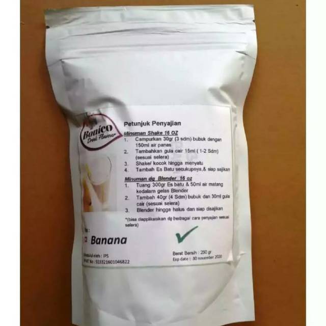 

BANANA bonico 500gr bubuk minuman ice bland flavour powder