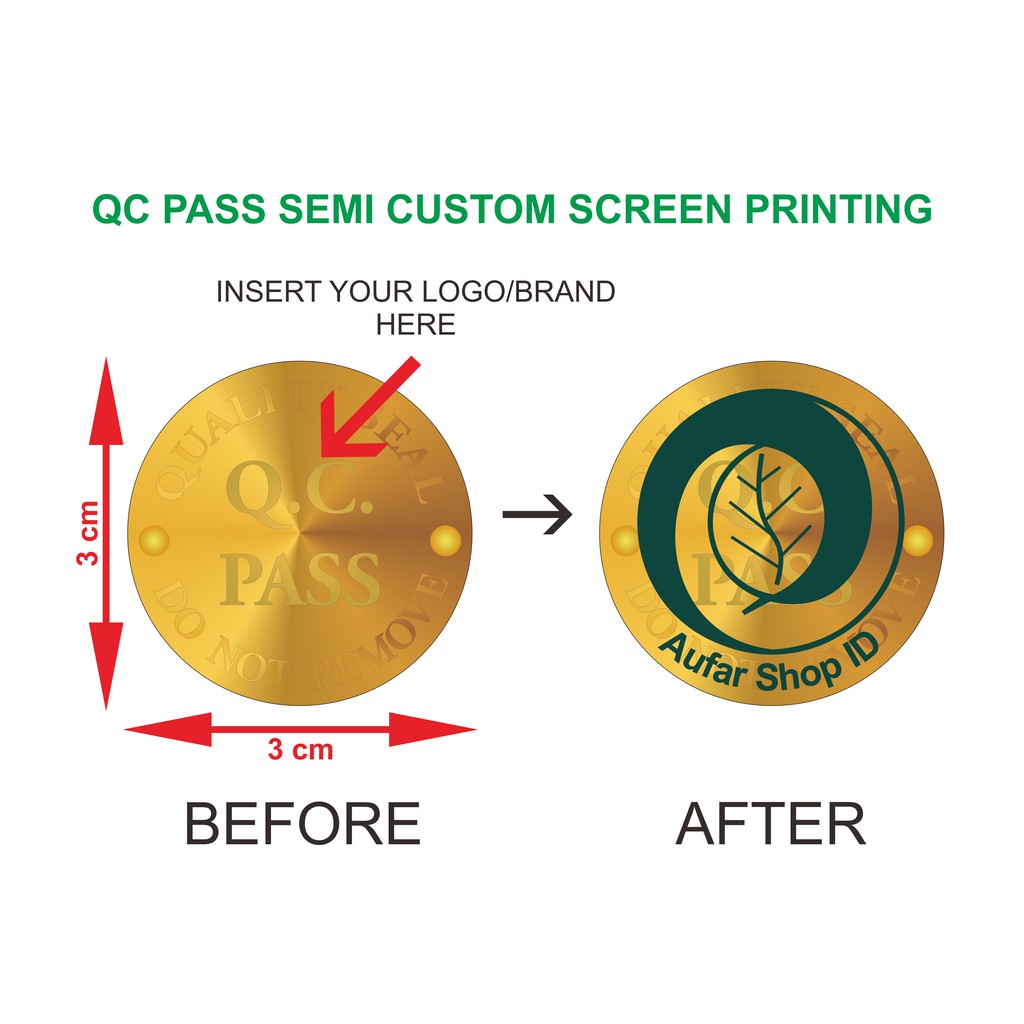 

Stiker Hologram QC PASS Gold Semi Custom