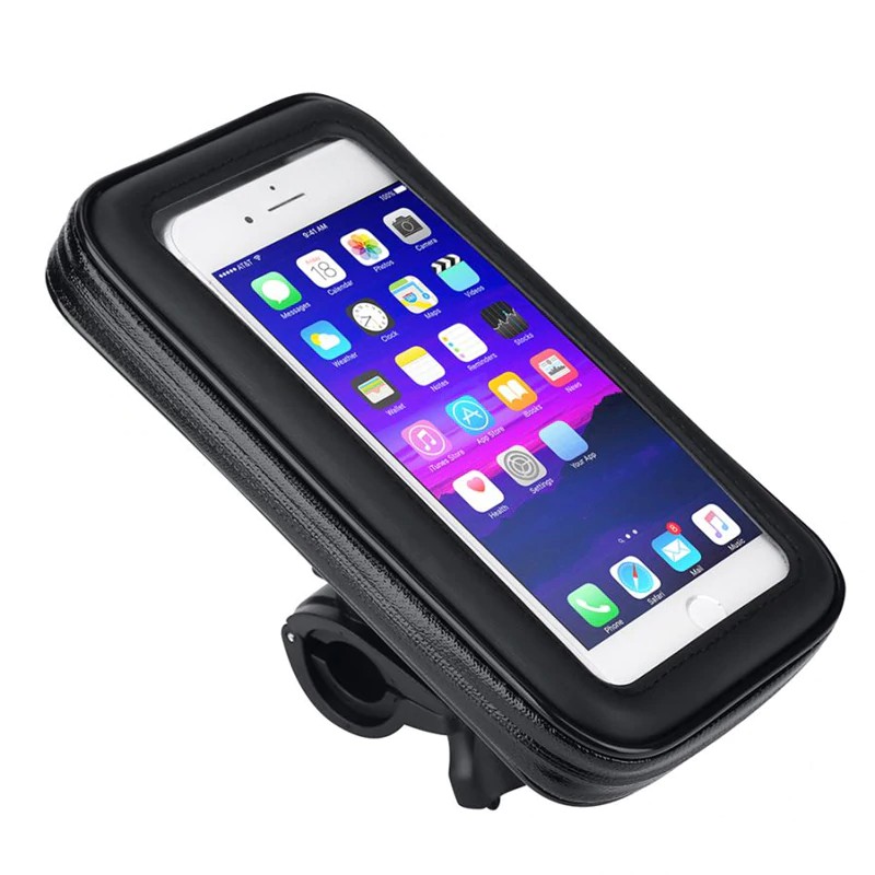 LIXADA Universal Bike Mount with Waterproof Case for Smartphone 5.5-6 Inch - ST08 - Black