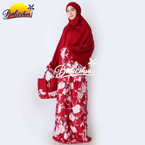 Balicihui Mukena Alina Maroon 1 Mukena Bali Dewasa by Balicihui