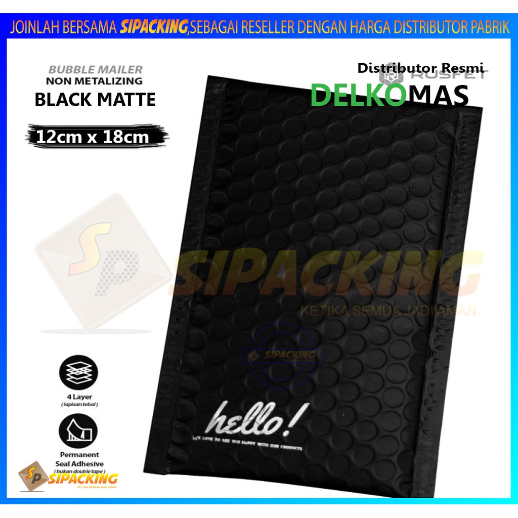 

BUBBLE MAILER HITAM (AMPLOP BUBBLE) 12cm x 18cm