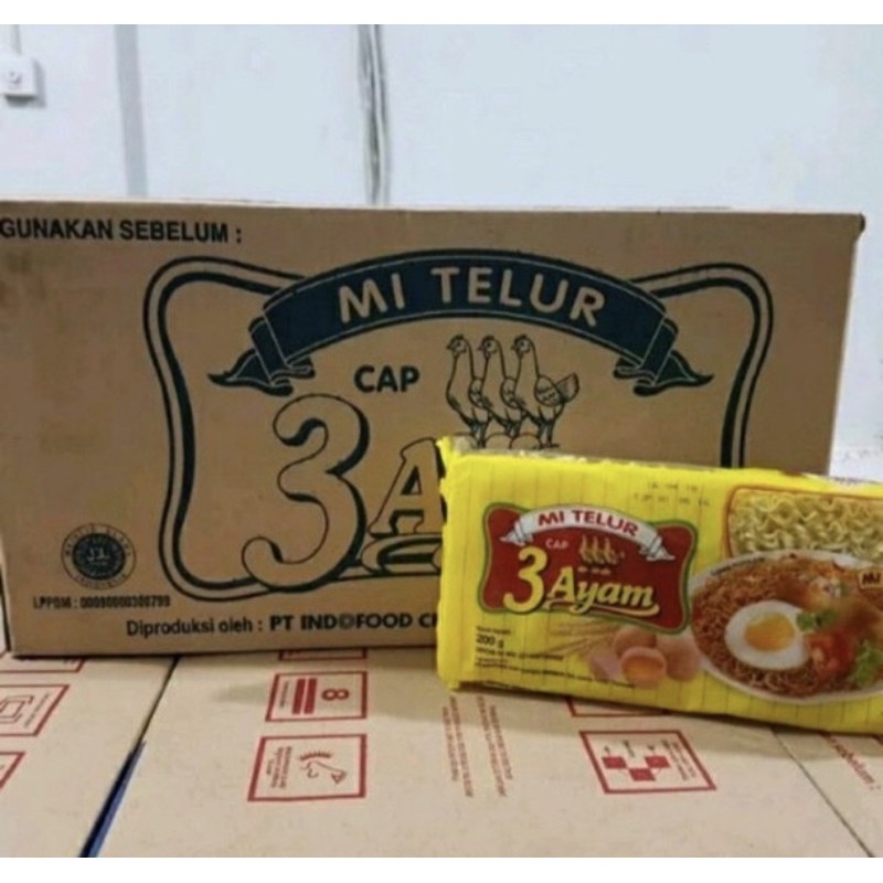 

Mie Telur Cap 3 Ayam 1 Dus isi 20 bungkus