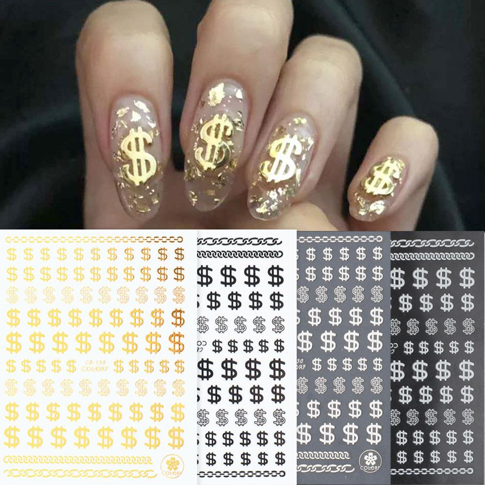 Mxbeauty Nail Art Dekorasi 3D Personalitie Ungkapan Uang Cina Kaligrafi Self Adhesive Manicure Decals