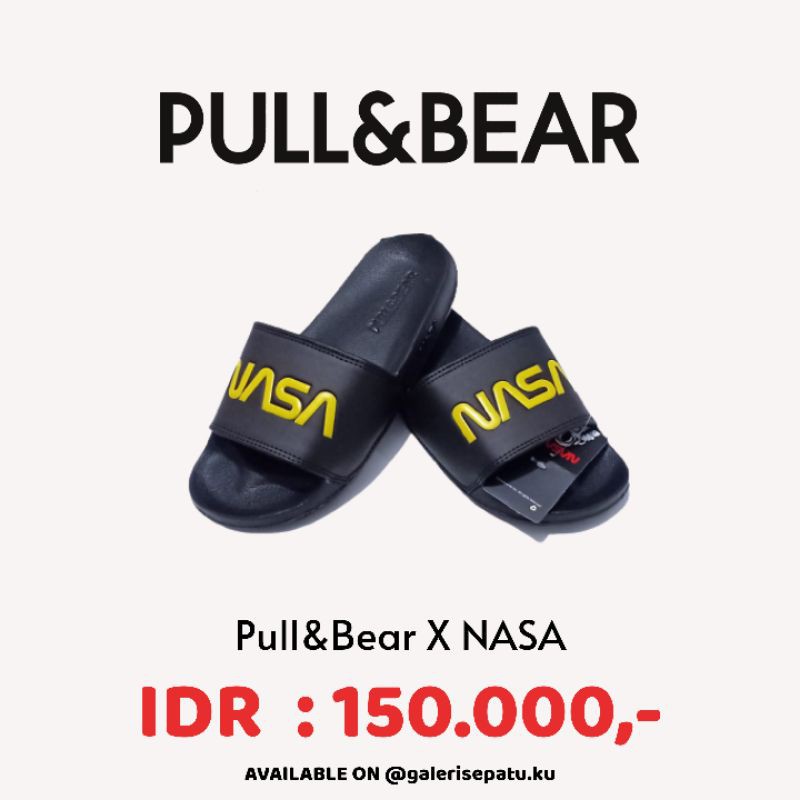 Sandal Pull&Bear X Nasa Black Gold ORIGINAL BRAND