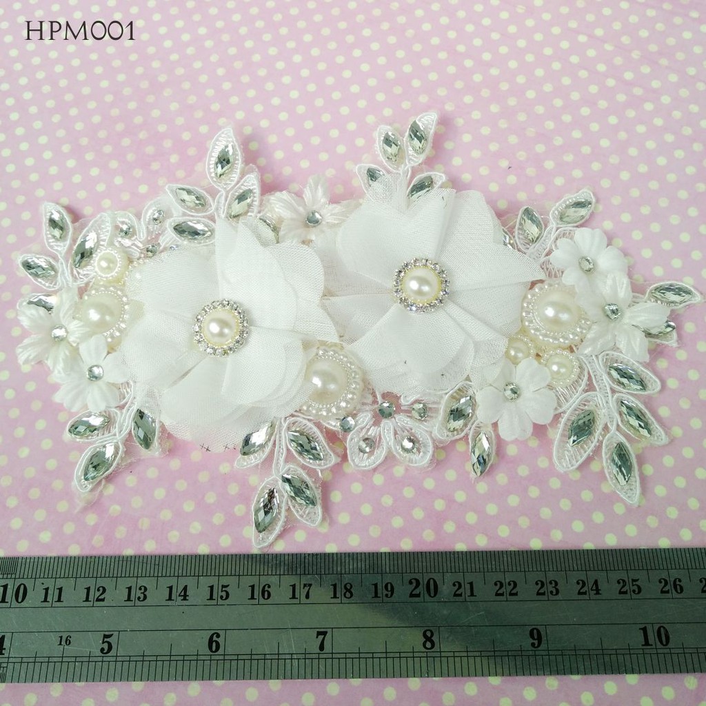 [BISA COD] HEADPIECE PENGANTIN HAIRPIECE AKSESORIS RAMBUT PUTIH HPM001
