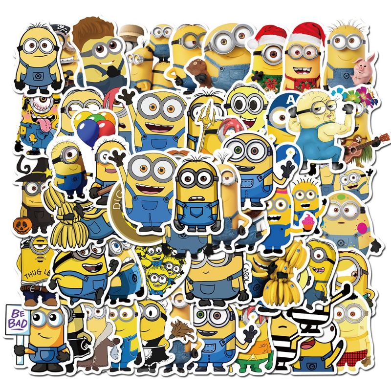 (5 Pcs) Stiker Minion / Stiker Kartun Minion / Stiker Tempel Dinding minion / Stiker / Stiker kartun