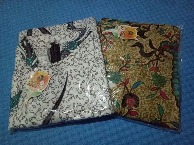 Tunic Bunga Ilalang Batik Mono Sogan Tunik Muslim Kerja Baju Kantoran Kondangan